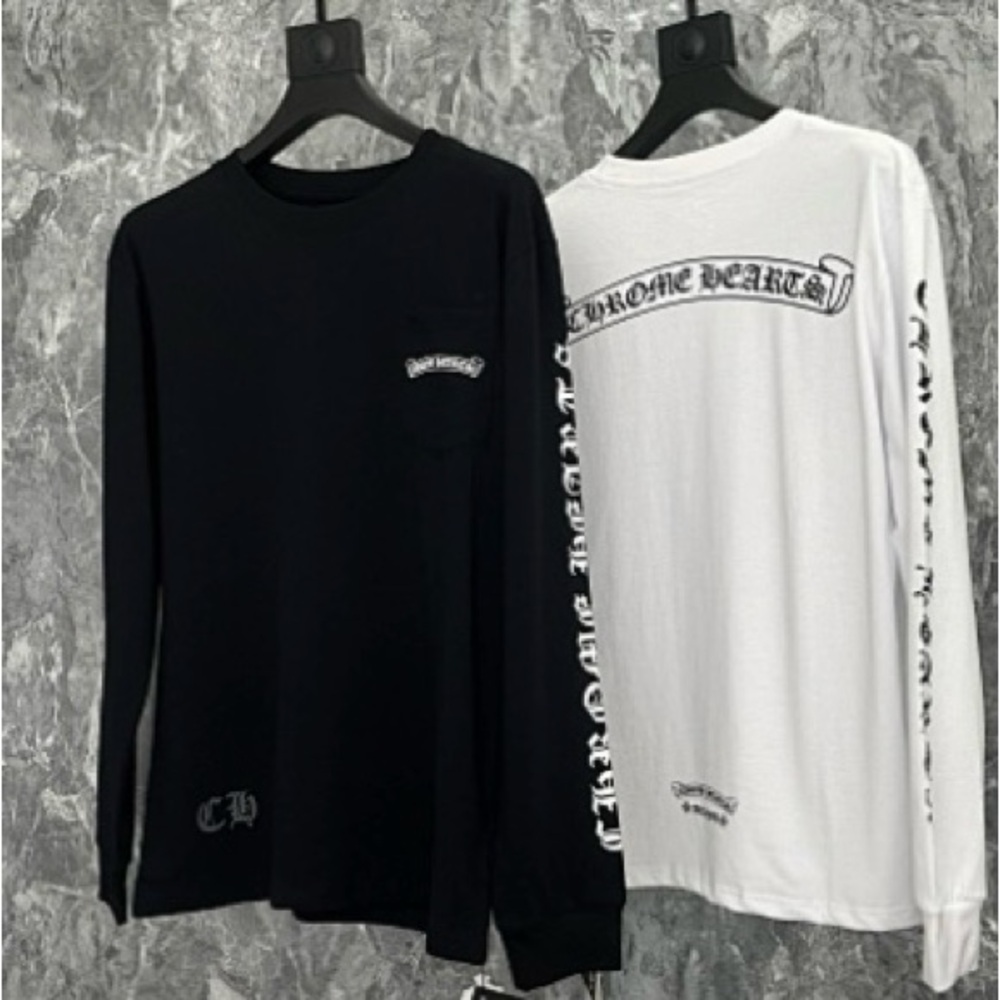 Chrome Hearts Black and White Long Sleeve Shirts